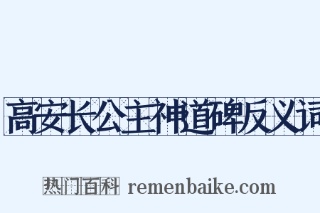 高安长公主神道碑反义词是什么意思的图片